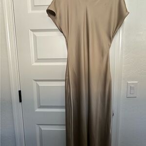 Zara Satin Tan Dress